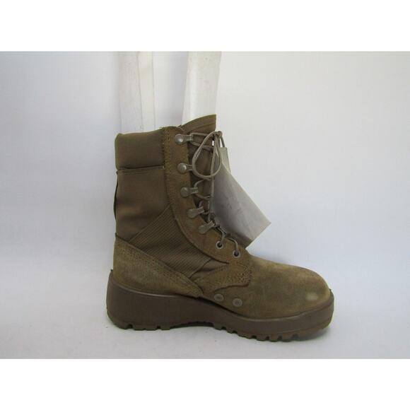 Mens Size 5.5 W Tan Suede Laces Tatical Military Combat Boots main image 9
